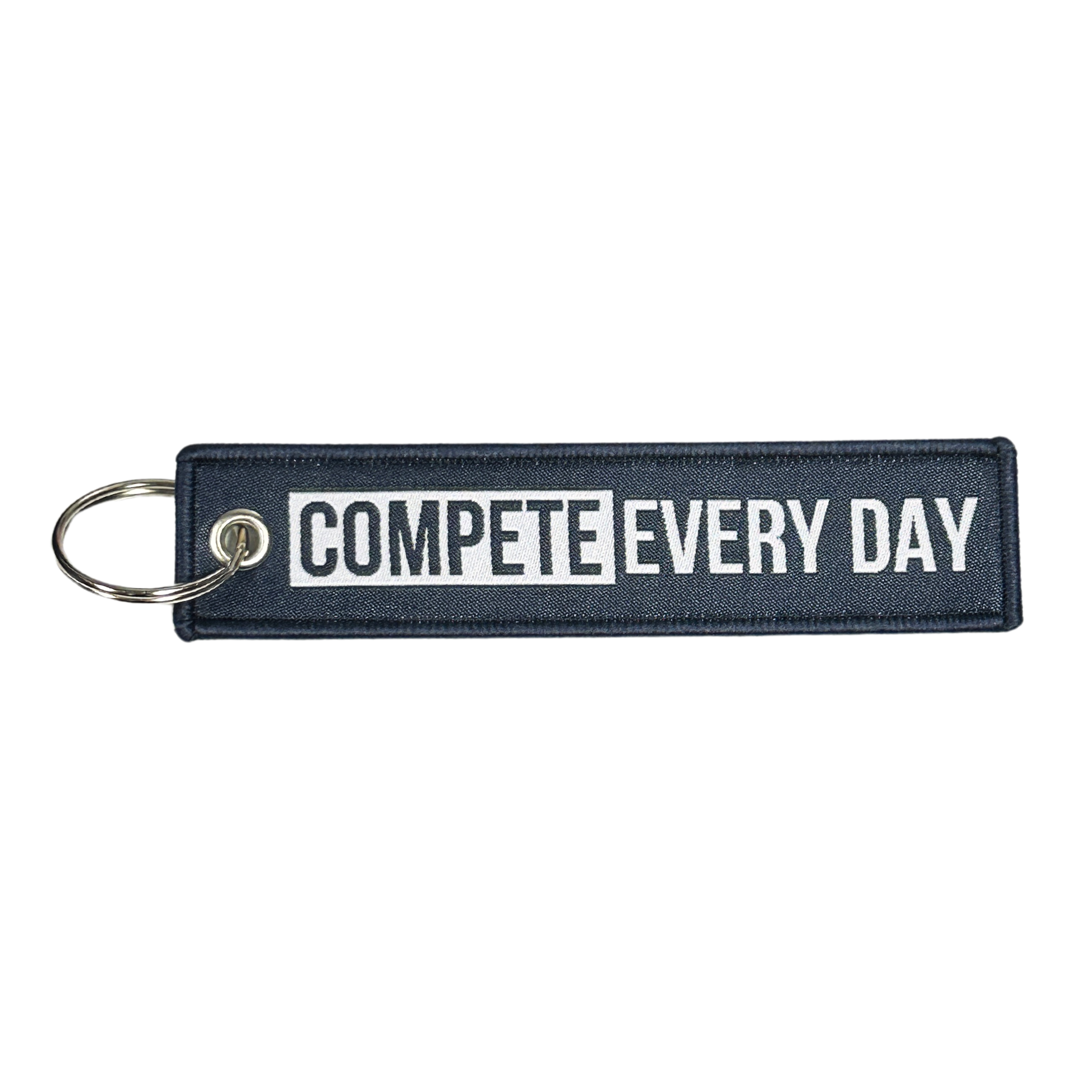 Compete Every Day navy keychain